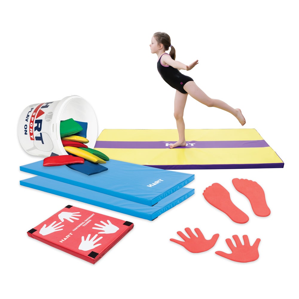 HART Sport Gymnastics Club Small Kit with colorful gymnastic accessories and equipment for beginners and training sessions.