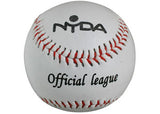 NYDA Soft Core 9-inch T-Ball baseball with bright yellow and red stitching, designed for beginner T-Ball players.