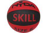 Red NYDA Skill Basketball with black and white branding, featuring a textured surface and a standard size for skill training.
