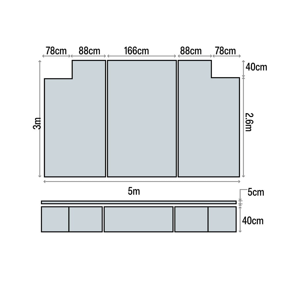 HART Cut Out High Jump Mat - 3m x 1.6m x 40cm - HART Sport
