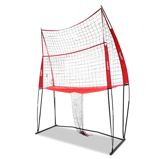 HART Sport volleyball practice station with adjustable height and durable frame, ideal for training and skill drills.