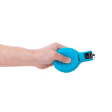 HART Squistle whistle in bright yellow with a black lanyard, designed for outdoor safety and signaling.