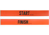 NYDA Start and Finish lines, black and white, made of durable material, used for marking race courses or event boundaries