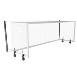HART Sport portable aluminium soccer goal with stadium-style box, lightweight and durable for outdoor soccer matches.