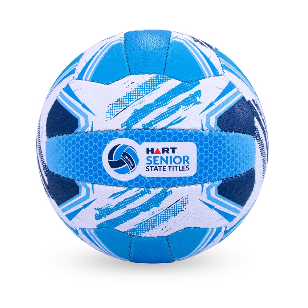 HART Netball NSW 2026 State Titles Senior ball, official size and design for competitive netball play, featuring brand logo and vibrant colors.