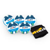 HART Netball NSW Premier League Ball Pack with two official-sized netballs featuring HART branding and vibrant orange and white design.