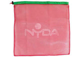 Small NYDA Mesh Sack with fine mesh material, suitable for storage or organizing small items.