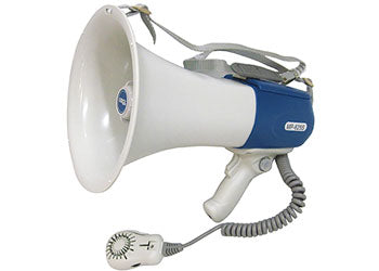 NYDA Pro 25 Watt Megaphone with handle and speaker grille, portable and lightweight for outdoor announcements.