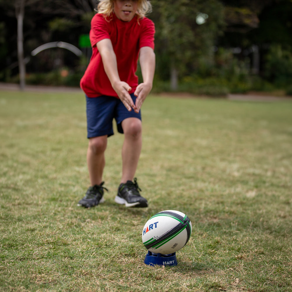 HART Converter Kicking Tee with durable rubber base and adjustable height, designed for football practice and game kicking drills.