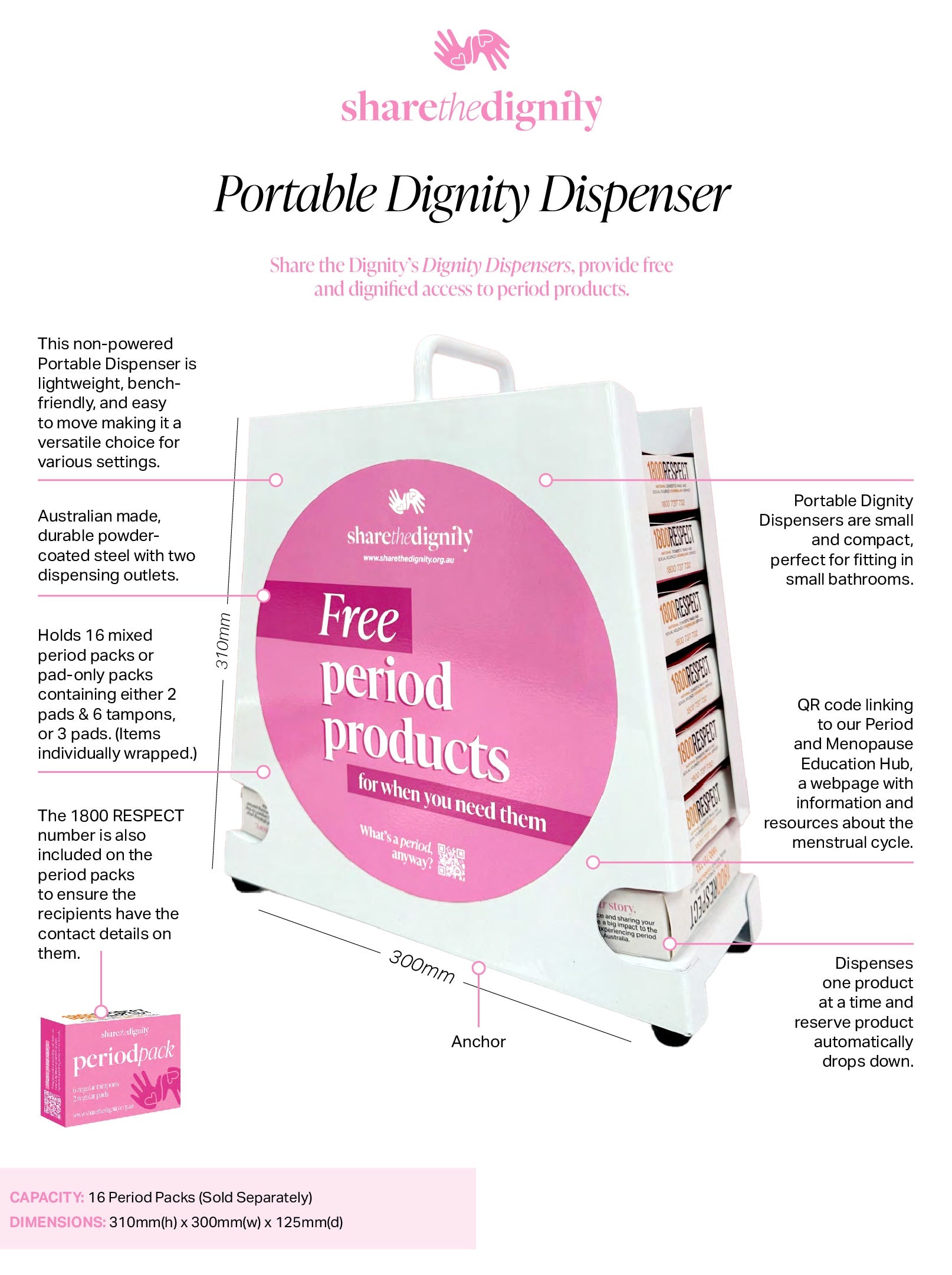 Share the Dignity Portable Dispenser Starter Pack - HART Sport