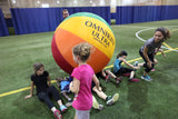 HART Omnikin Ultra Fun Ball in vibrant colors, shown in action for outdoor play and team sports.