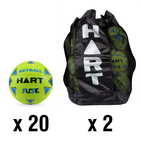 HART Fuse Netball Bundle Fluro Yellow/Blue Size 5