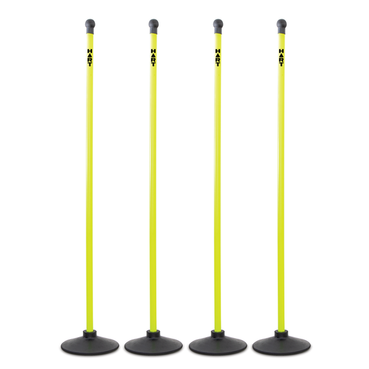 HART Safety Agility Pole Set with multiple orange and white poles for agility training and obstacle courses.
