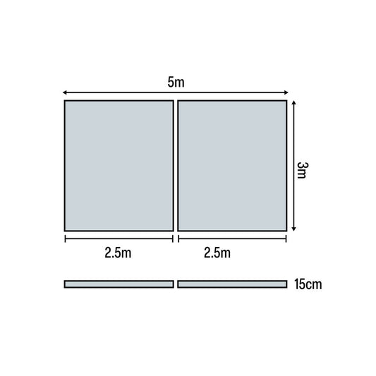 HART 2 Base Block Scissors Mat - Mesh Top - 5m x 3m x 15cm - HART Sport