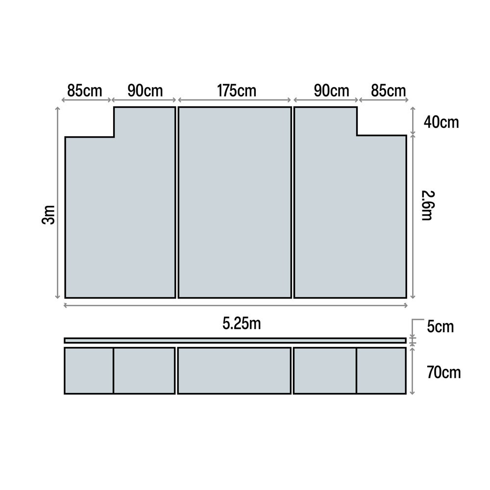 HART Cut Out High Jump Mat - 5.25m x 3m x 70cm - HART Sport