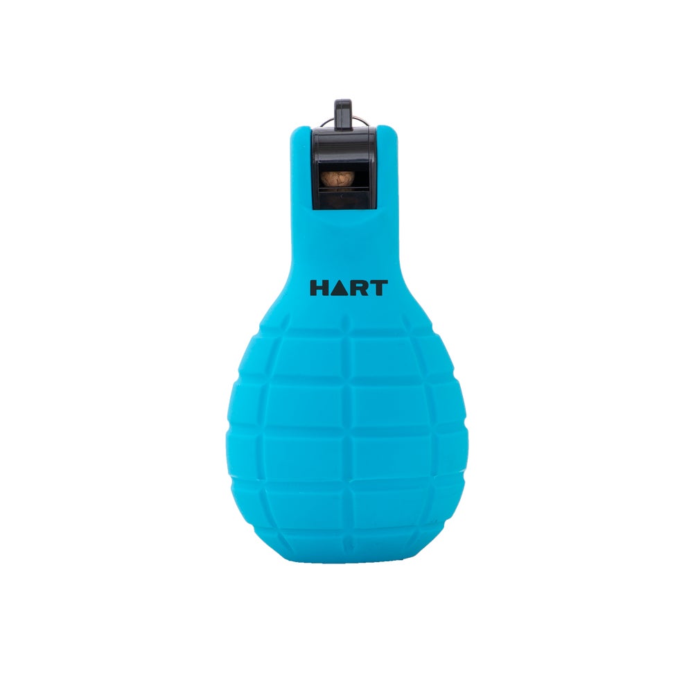 HART Squistle whistle, a compact metal whistle from HART, shown with a keyring attachment and a smooth silver finish.
