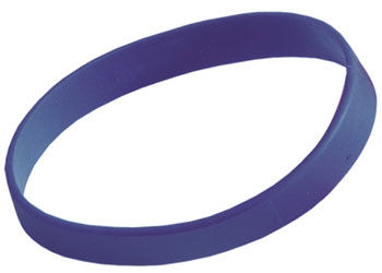 Set of ten small blue NYDA wrist bands, stretchy accessories suitable for sports, casual wear, or fashion.