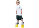Pair of NYDA plastic stompers, durable footwear accessories, shown in the image with a focus on their sturdy design and slip-resistant soles.