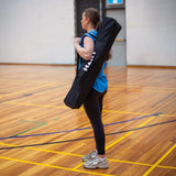 HART Sport volleyball practice station with adjustable height and training accessories, designed for effective volleyball training drills.