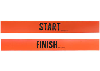 NYDA Start and Finish lines, black and white, made of durable material, used for marking race courses or event boundaries