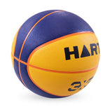 HART 3x3 basketball showing orange rubber surface with black details, designed for 3x3 basketball games and outdoor play