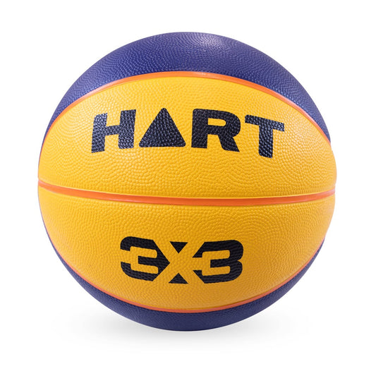 HART 3x3 basketball showing textured orange rubber surface and black branding, designed for 3x3 basketball games
