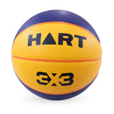 HART 3x3 basketball showing textured orange rubber surface and black branding, designed for 3x3 basketball games