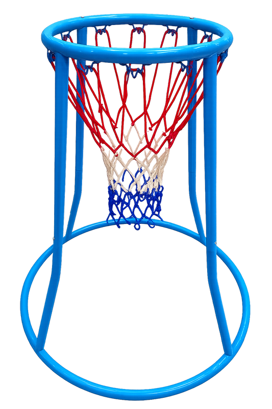HART Sport Mod Basketball floor goal with sturdy backboard and hoop, designed for indoor basketball games.