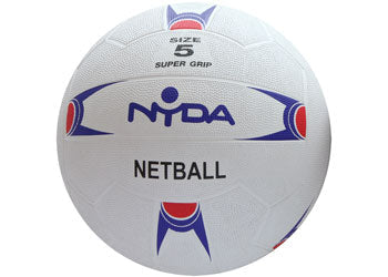 NYDA Rubber and Nylon Netball size 5 with a textured surface, designed for durable outdoor play.
