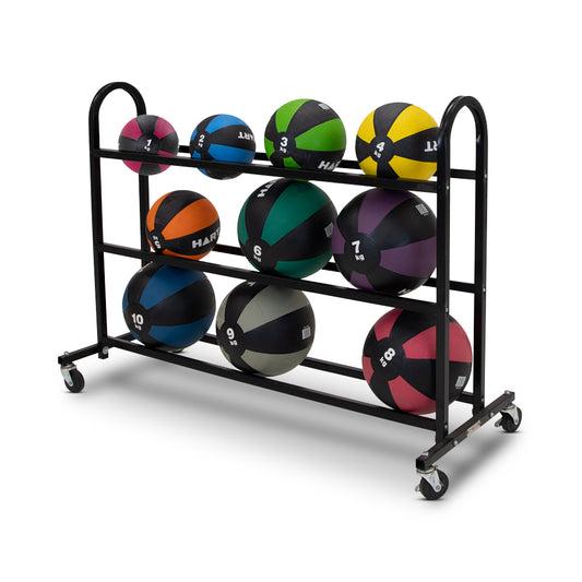 HART Rubber Med Ball Kit with Portable Rack