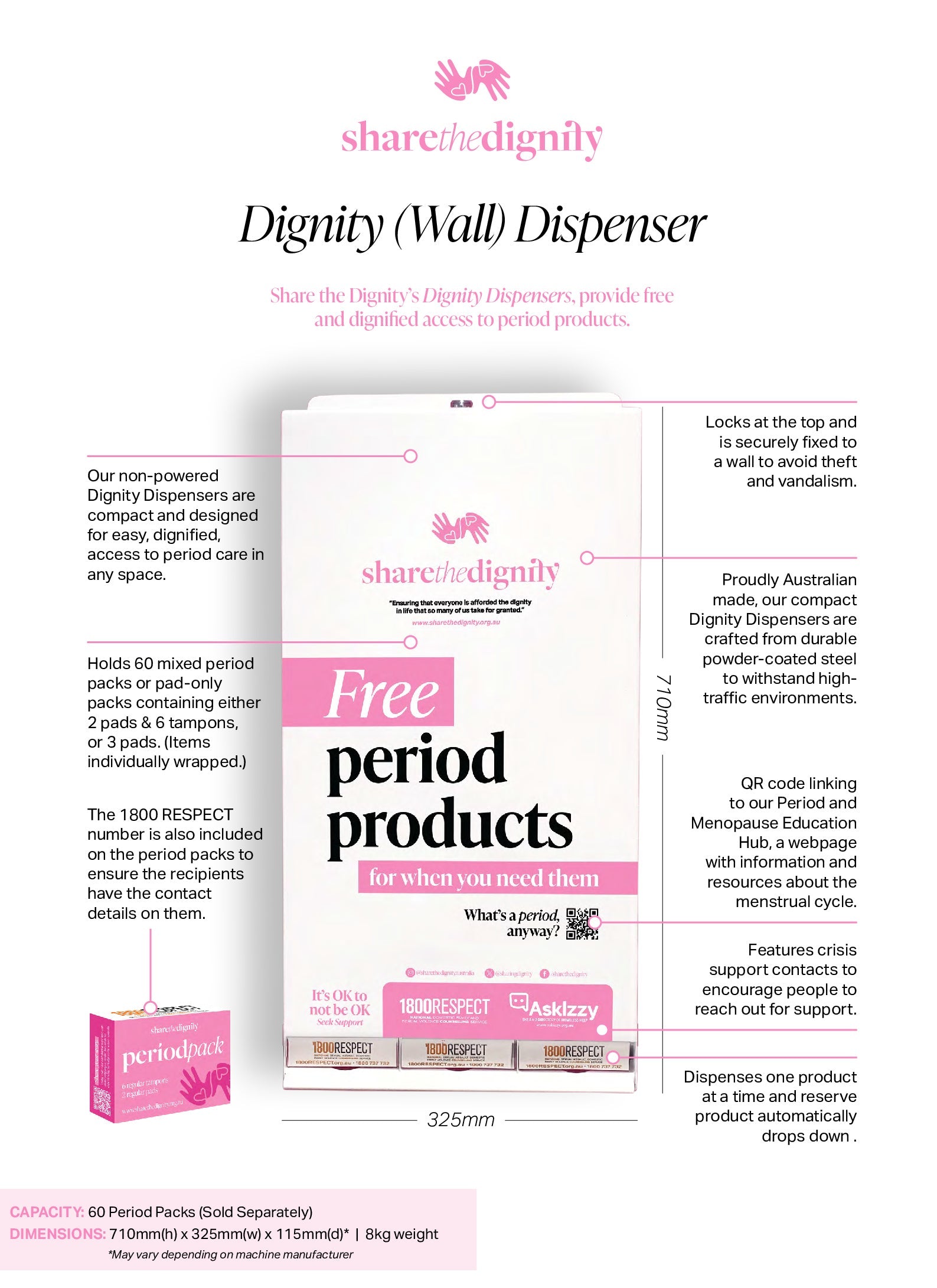 Share the Dignity Wall Dispenser Starter Pack - HART Sport