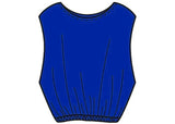 Blue NYDA training vest with adjustable straps and multiple pockets, designed for comfortable outdoor wear.