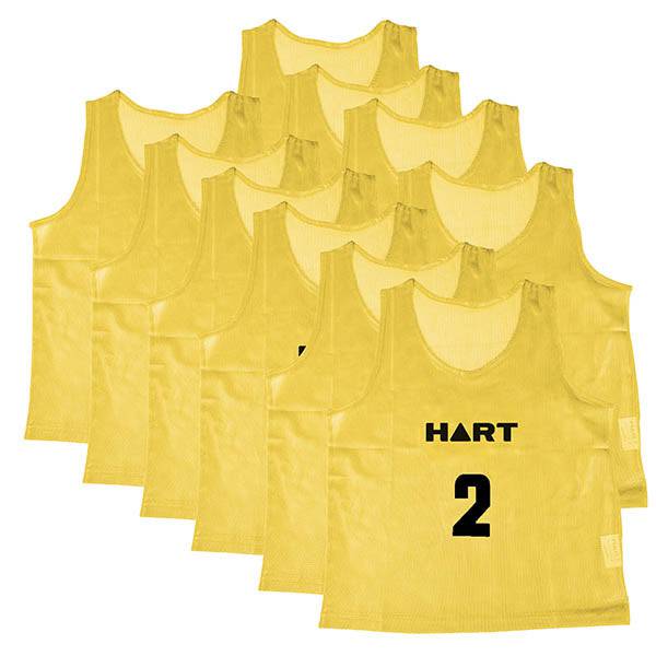 Blue HART soccer training bibs set for seniors, lightweight and breathable for team practice and coaching drills.