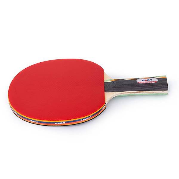 HART Competition Table Tennis Bat with red rubber and wooden handle, designed for high-performance table tennis play.