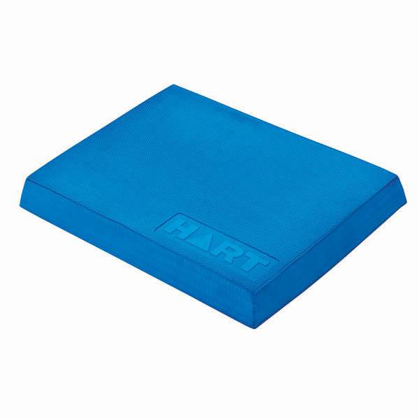 HART Foam Balance Pad for stability exercises, rectangular blue foam cushion for yoga, physical therapy, and fitness training.