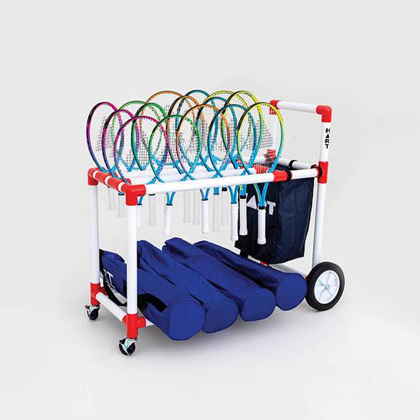 HART Group Tennis Kit includes tennis racquets, balls, and accessories for group tennis play, displayed on a court.
