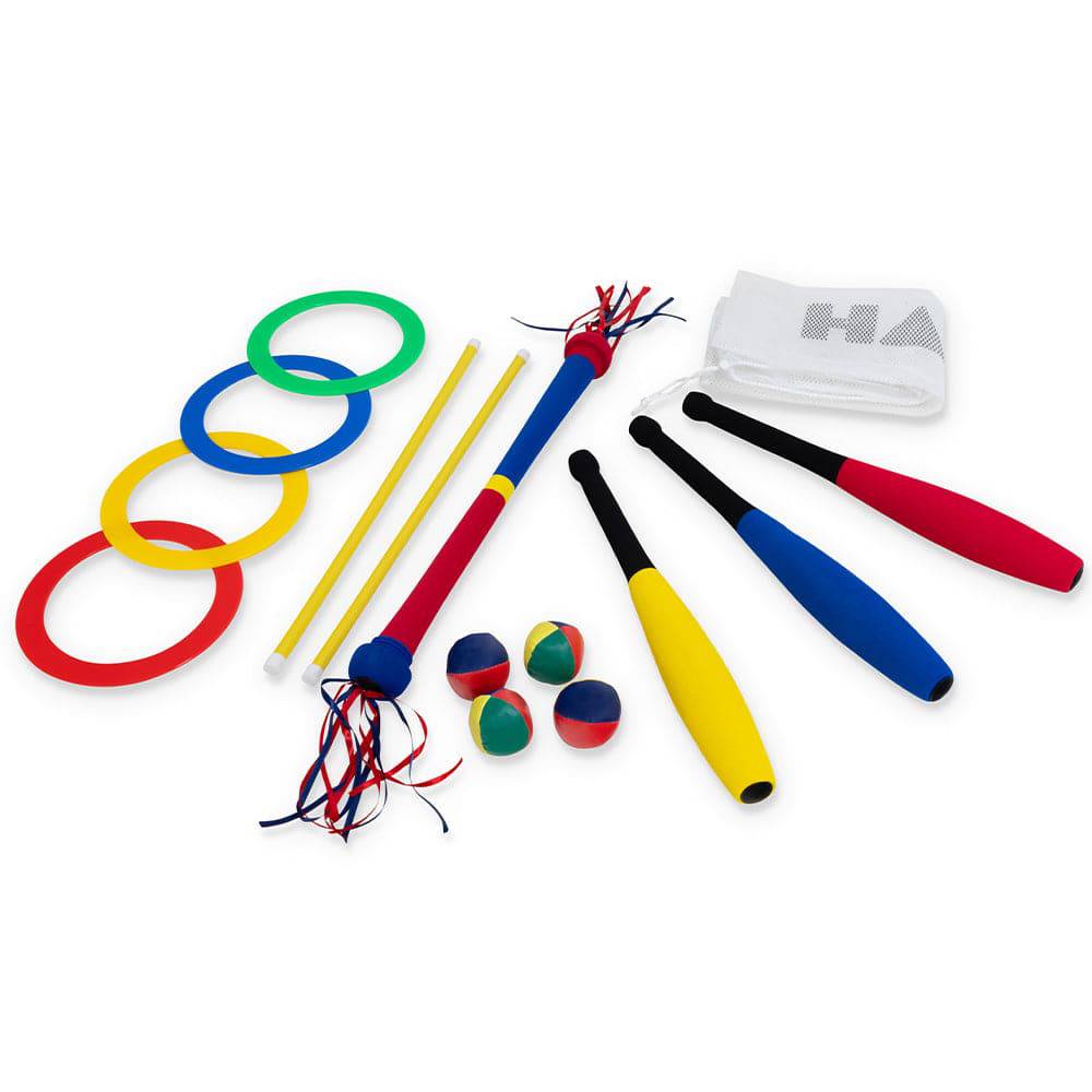 HART Juggling Kit with colorful balls and accessories for beginners and practice, ideal for improving juggling skills.