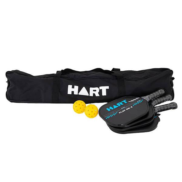 HART Pickleball Kit with paddles, balls, and accessories for playing pickleball outdoors and indoors.