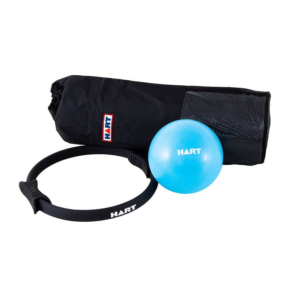 HART Pilates Pack with resistance bands, workout guide, and accessories for strength training and flexibility exercises.