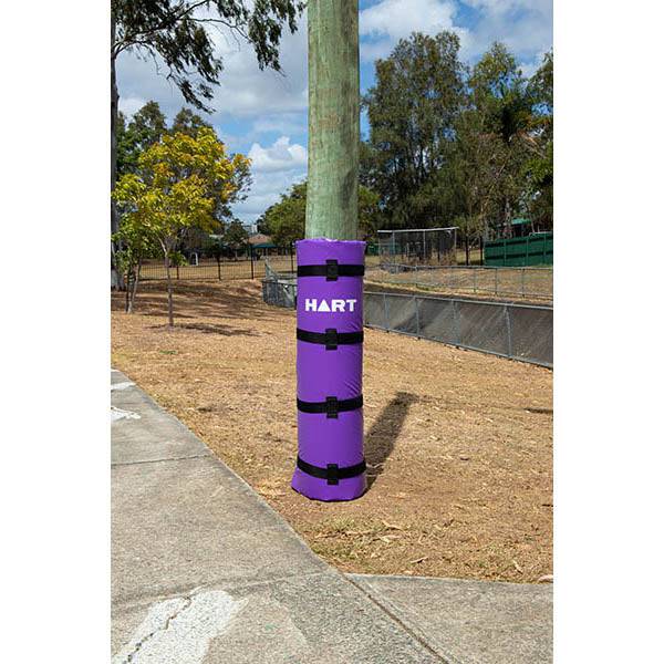 Royal blue HART adjustable post pad, 120cm high, designed for fencing posts, provides cushioning and protection.