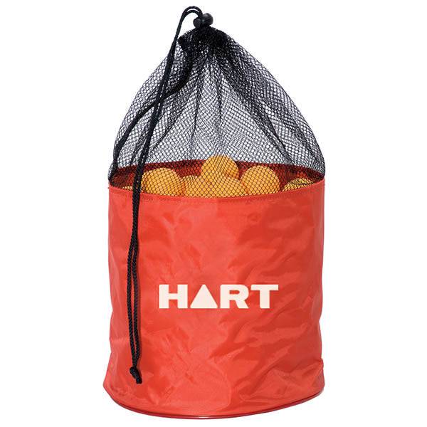 HART bag of white table tennis balls, standard size, showing multiple balls inside a clear plastic bag.