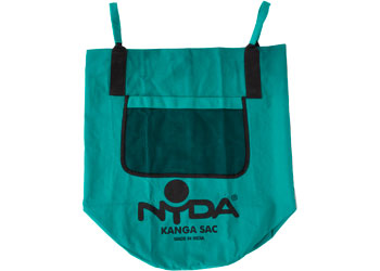 Green NYDA Kanga Jumping Sac with vibrant fabric and traditional patterns, designed for cultural celebrations and festive use.