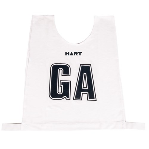 HART Mock Mesh Netball Bibs Jnr - White Bib/Black Letters ...